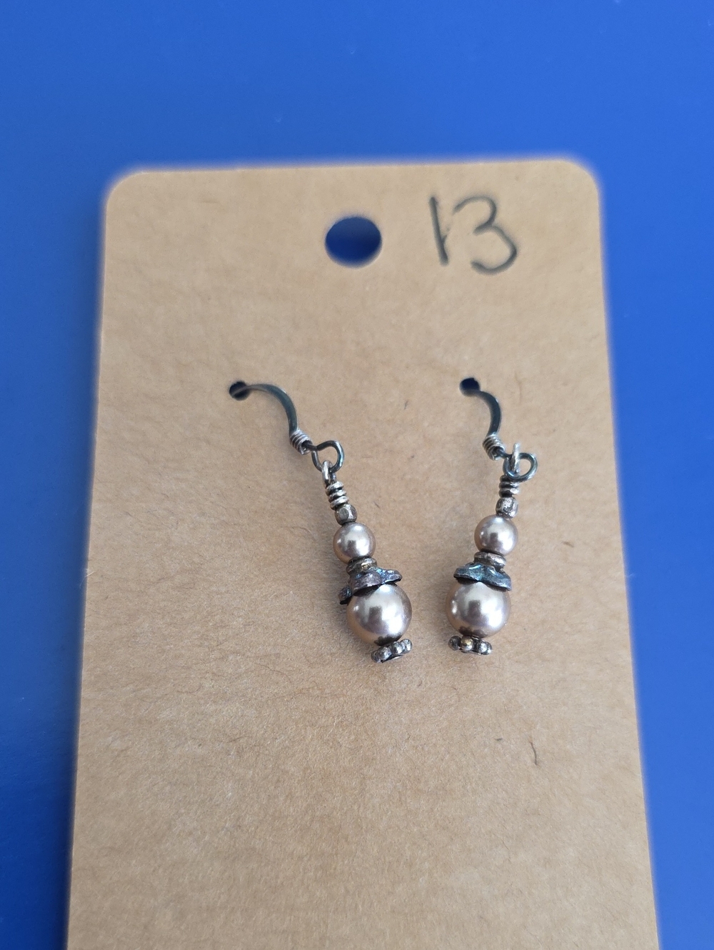 Died Pearl Drop Dangle Earrings - Silver-Tone